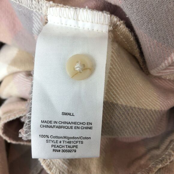 Thread & Supply Shirt Shacket Womens S Pink Gray Plaid Button Up‎ Soft Flannel - Picture 6 of 11